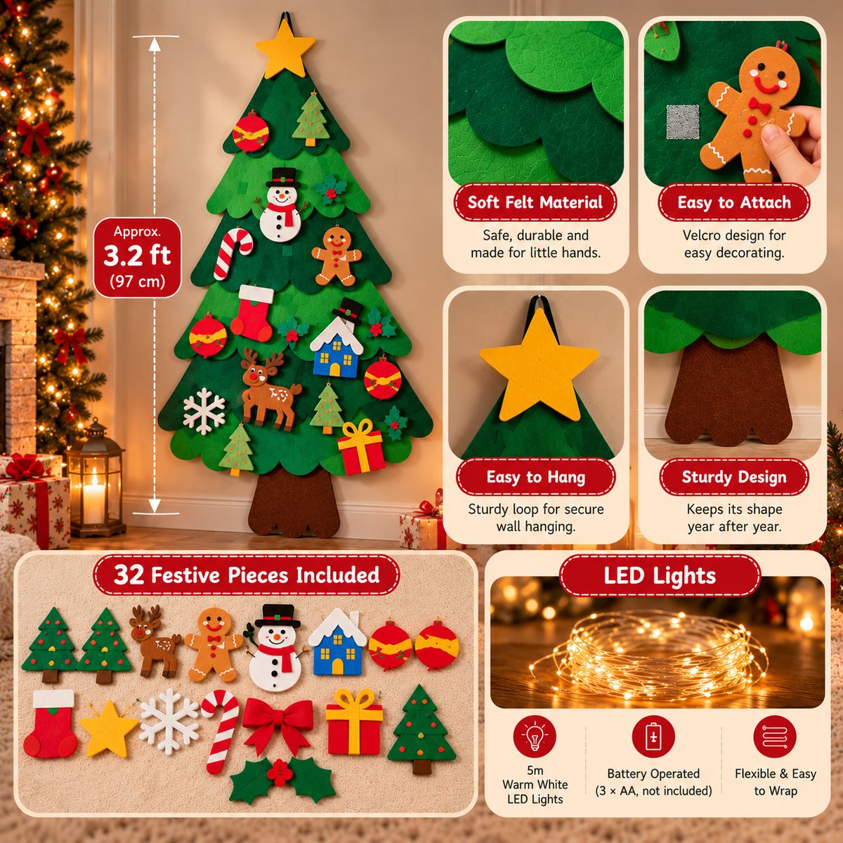 My First Christmas Tree™ – DIY Felt Decorating Kit