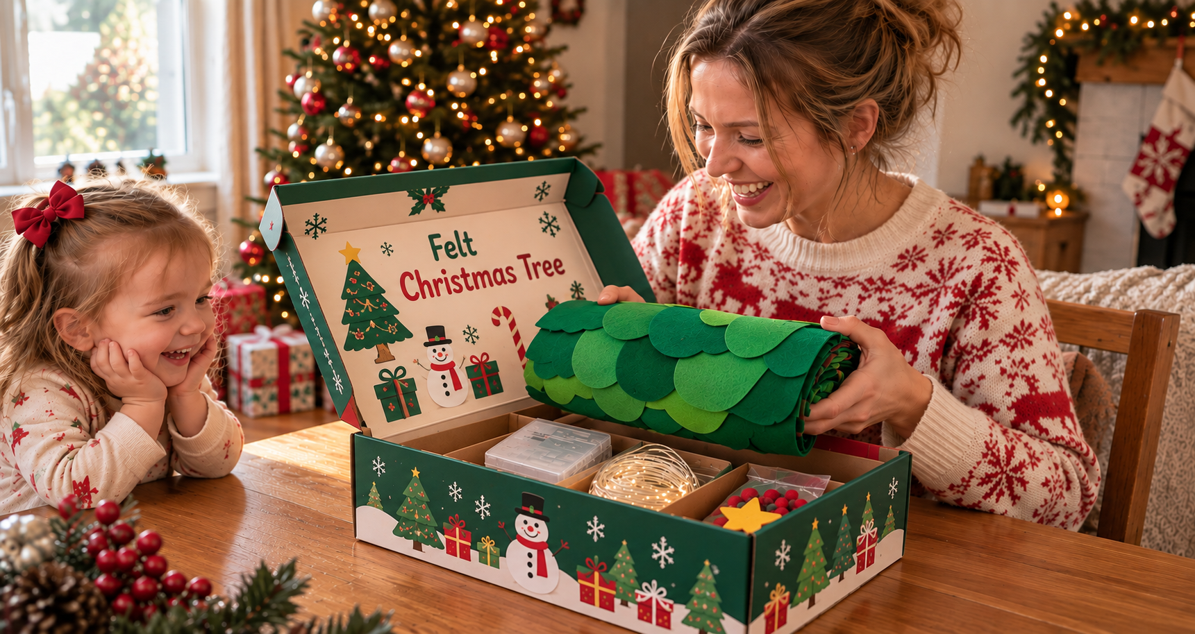 Unboxing the felt Christmas tree kit